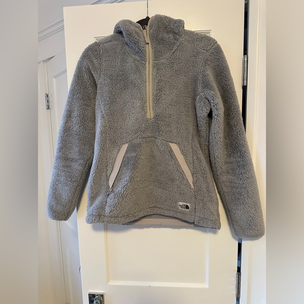 The North Face women’s  Gray Sherpa Hoodie